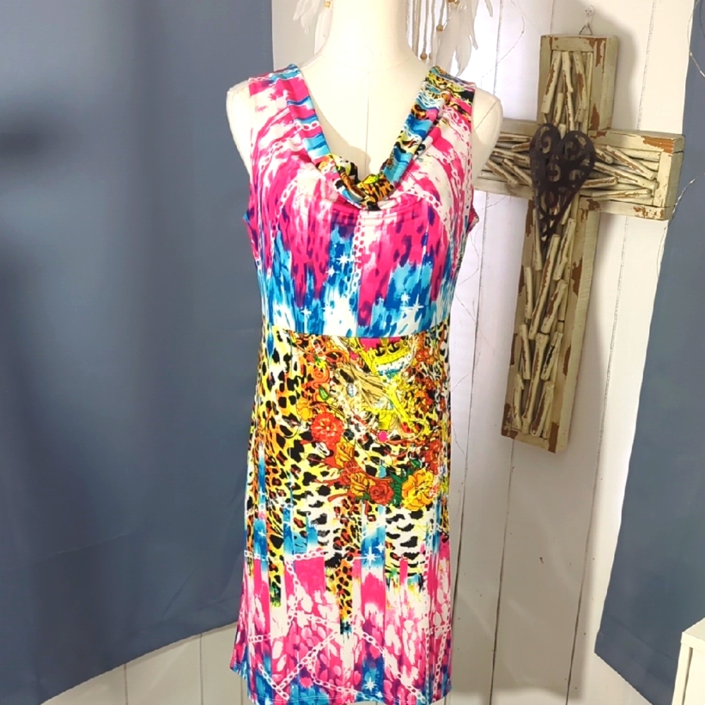 3/$10❣️TALIA Vibrant Multicolor Sleeveless Dress